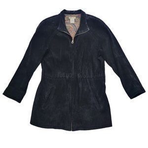 Talbots Genuine Leather Black Zip Women's Jacket Size- XS